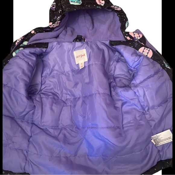 EUC Outer Space Hooded Fleece Lined Water Proof Puffer Snow Jacket Girl’s 4T - Picture 10 of 15